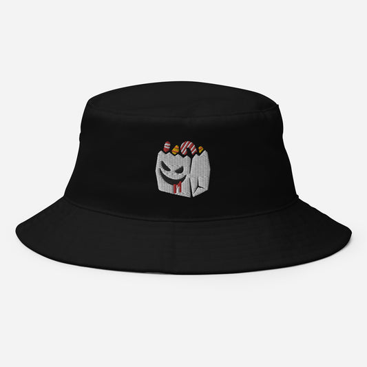Halloween Treat Box Bucket Hat, Embroidered Candies Box Bucket Hat, Handmade Trick Or Treat Unisex Cotton Sun Hat