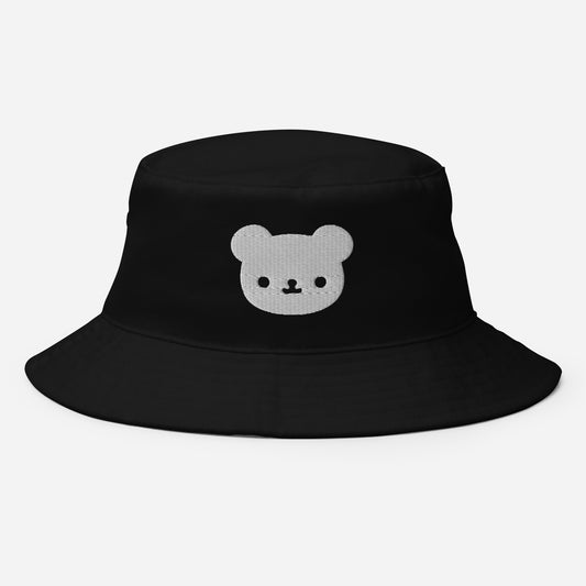 Polar Bear Bucket Hat, Embroidered Wild Animal Bucket Hat, Handmade Cartoon Bear Unisex Cotton Sun Hat