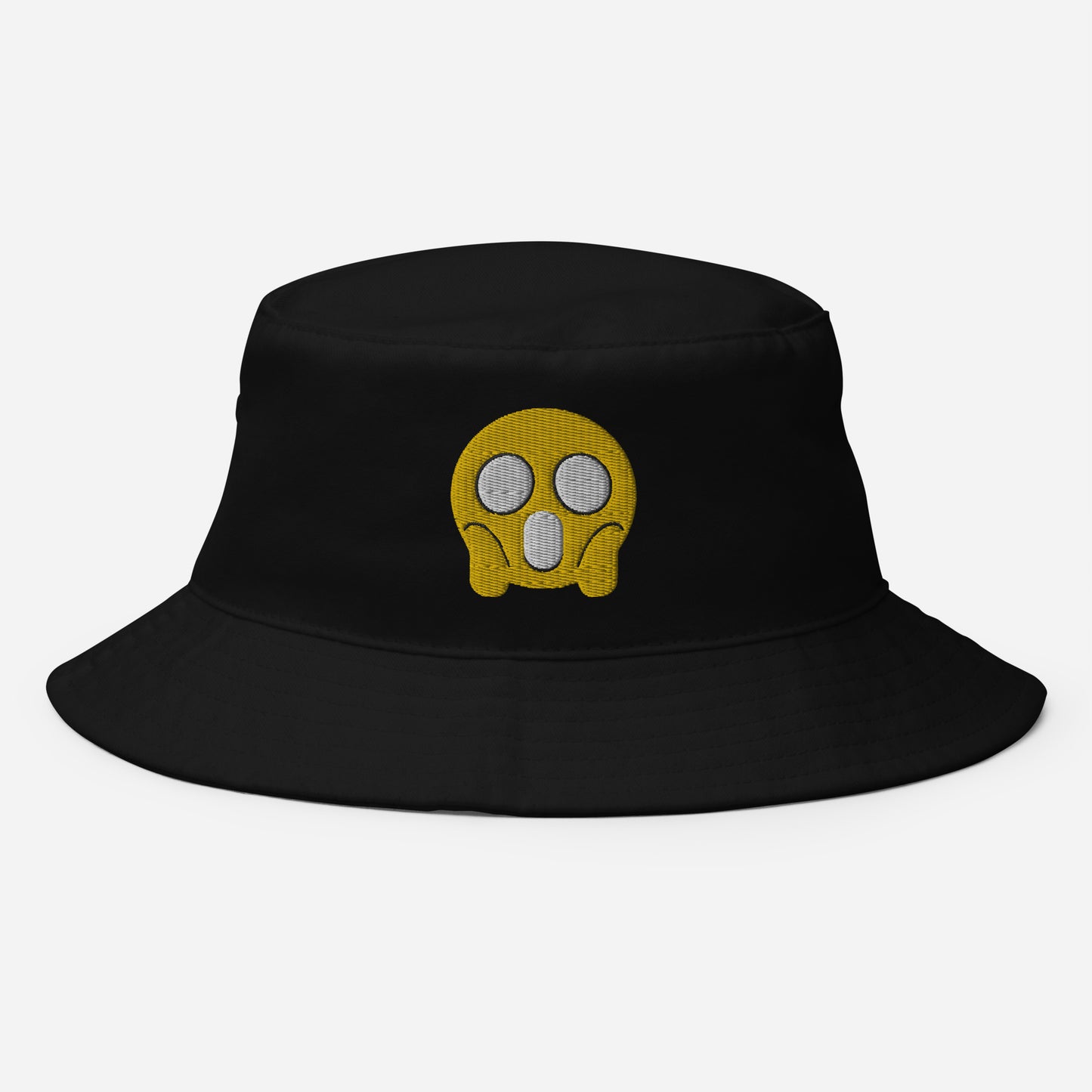Halloween Shock Emoji Bucket Hat, Embroidered Funny Emoticon Bucket Hat, Handmade Spooky Face Unisex Cotton Sun Hat