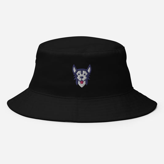 Siberian Husky Bucket Hat, Embroidered Husky Sibe Dog Lover Bucket Hat, Handmade Sled Dog Chukcha Dogs Unisex Cotton Sun Hat