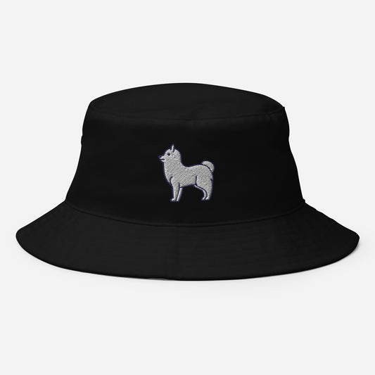 Pomeranian Dog Bucket Hat, Embroidered Dog Lover Bucket Hat, Handmade Pom Dogs Unisex Cotton Sun Hat