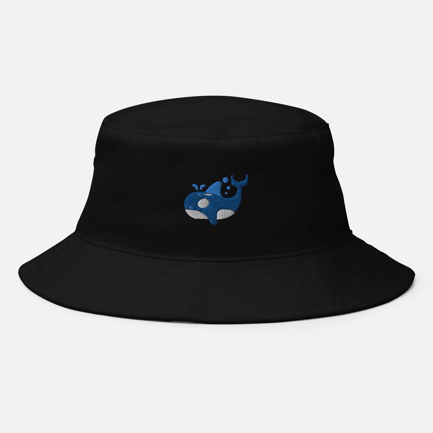 Orca Whale Bucket Hat, Embroidered Killer Blue Whale Bucket Hat, Handmade Ocean Animal Unisex Cotton Sun Hat