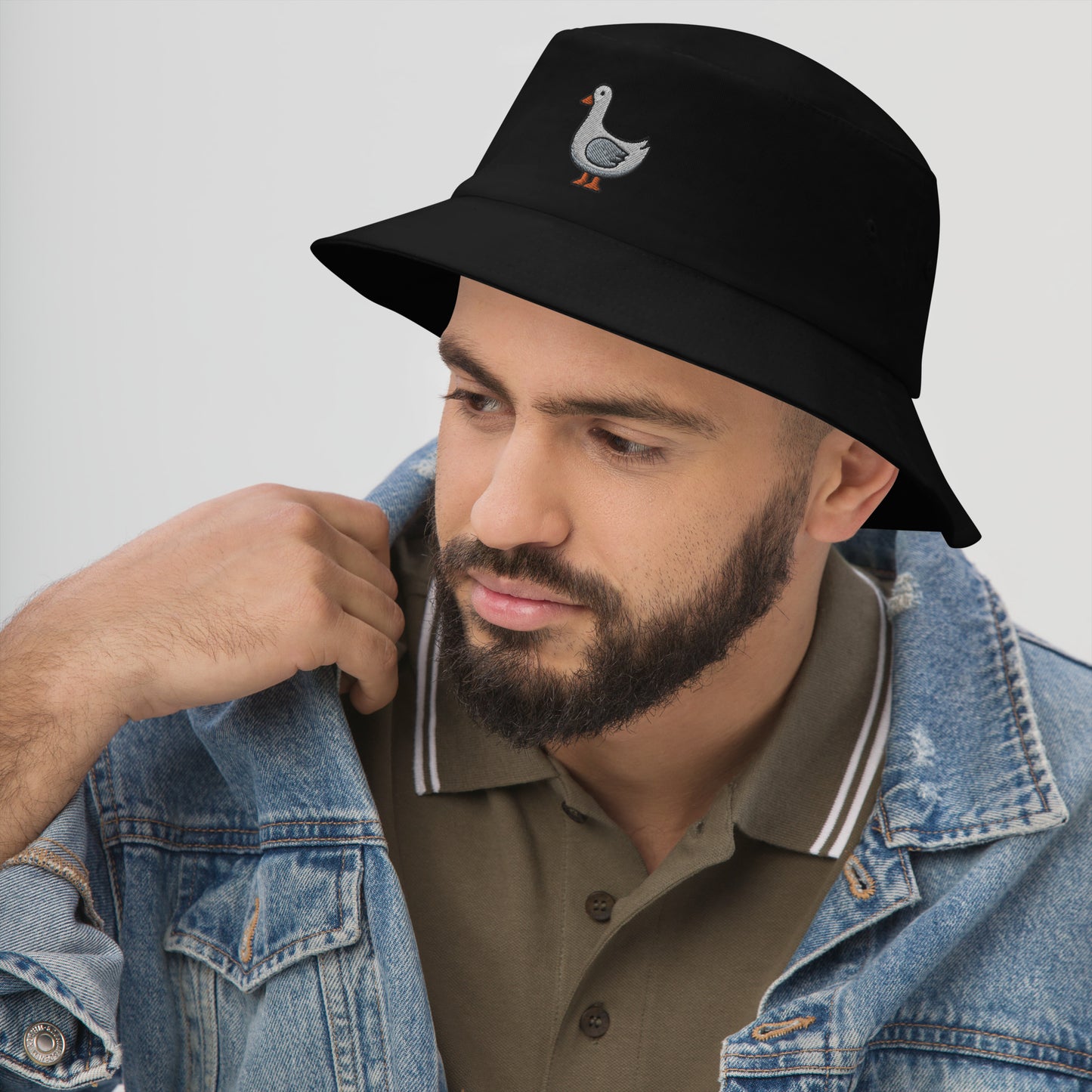 Goose Bucket Hat, Embroidered Silly Goose Funny Meme Bucket Hat, Handmade Goose Band Inspired Honk Unisex Cotton Sun Hat