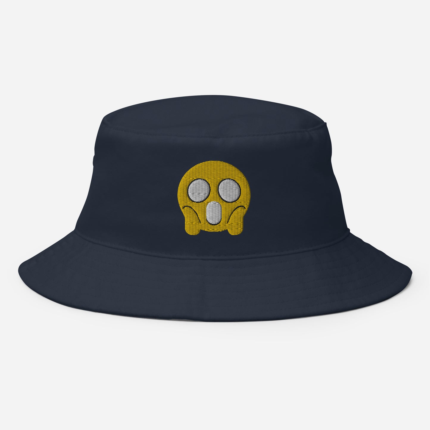 Halloween Shock Emoji Bucket Hat, Embroidered Funny Emoticon Bucket Hat, Handmade Spooky Face Unisex Cotton Sun Hat