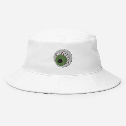 Halloween Zombie Eyeball Bucket Hat, Embroidered Spooky Season Bucket Hat, Handmade Scary Eye Unisex Cotton Sun Hat