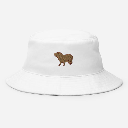 Capybara Bucket Hat, Embroidered Cute Rodent Meme Animal Lover Bucket Hat, Handmade Capybaras Aesthetic Pet Lover Unisex Cotton Sun Hat
