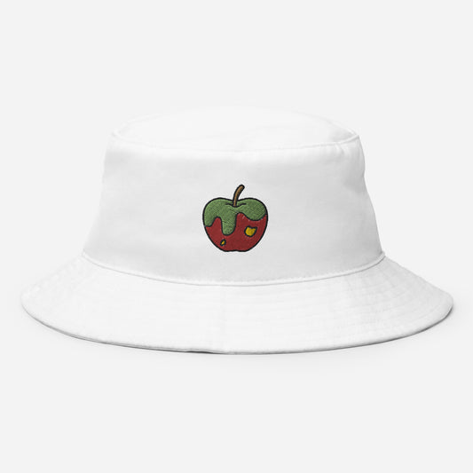 Apple Fruit Bucket Hat, Embroidered Bucket Hat, Handmade Unisex Cotton Sun Hat - Multiple Colors