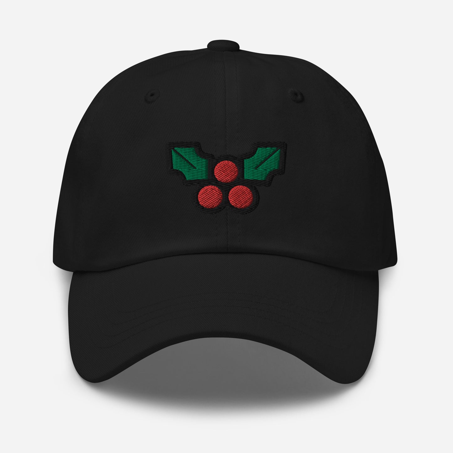 Christmas Mistletoe Dad Hat, Embroidered Decoration LeafUnisex Hat, Handmade Dad Cap, Xmas Festive Adjustable Baseball Gift Cap