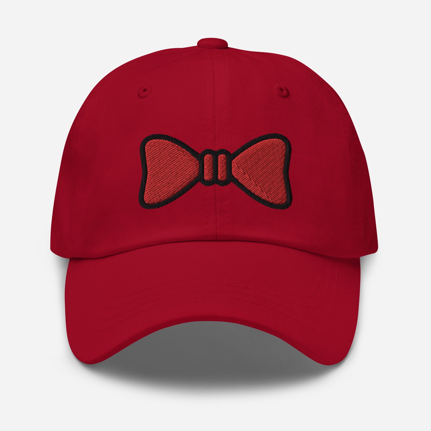 Bow Tie Dad Hat, Embroidered Christmas Unisex Hat, Handmade Dad Cap, Xmas Festive Adjustable Baseball Gift Cap