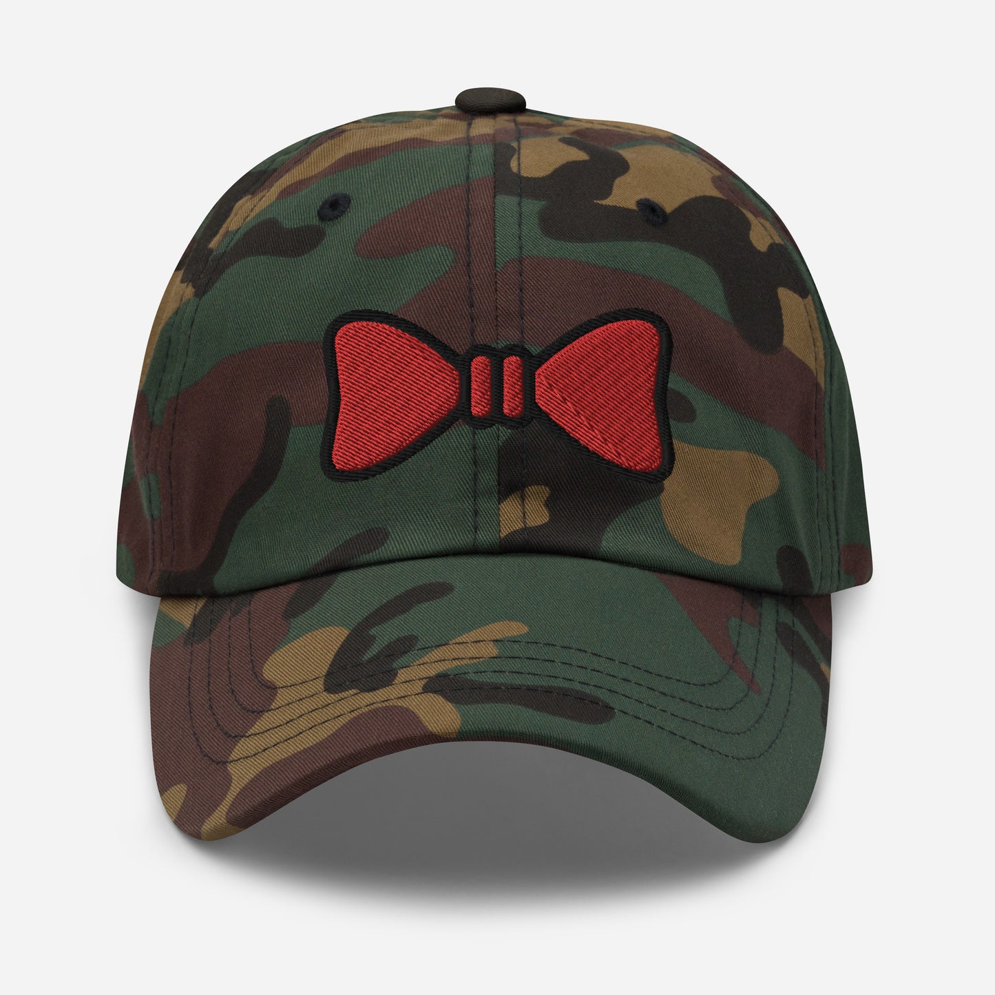 Bow Tie Dad Hat, Embroidered Christmas Unisex Hat, Handmade Dad Cap, Xmas Festive Adjustable Baseball Gift Cap