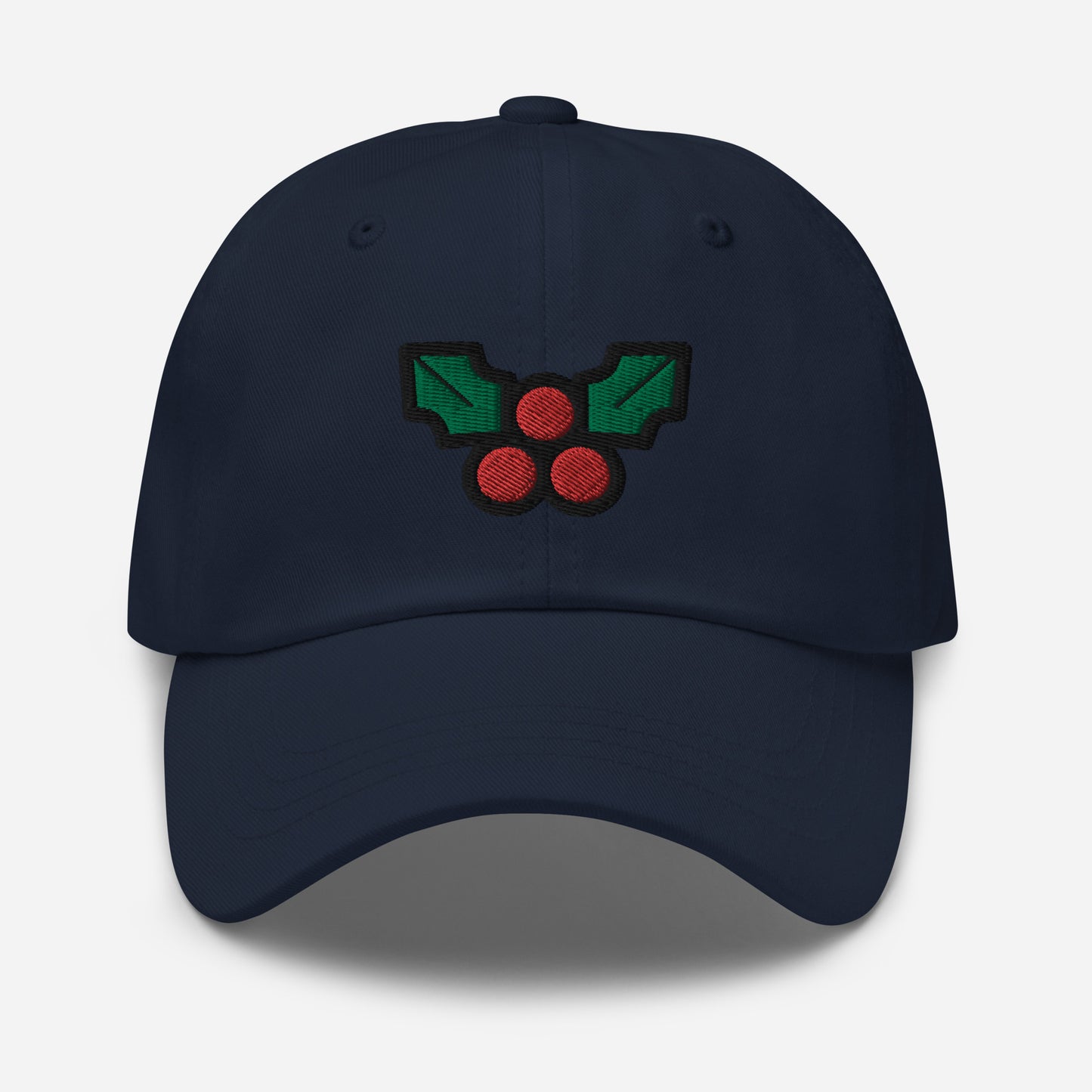 Christmas Mistletoe Dad Hat, Embroidered Decoration LeafUnisex Hat, Handmade Dad Cap, Xmas Festive Adjustable Baseball Gift Cap