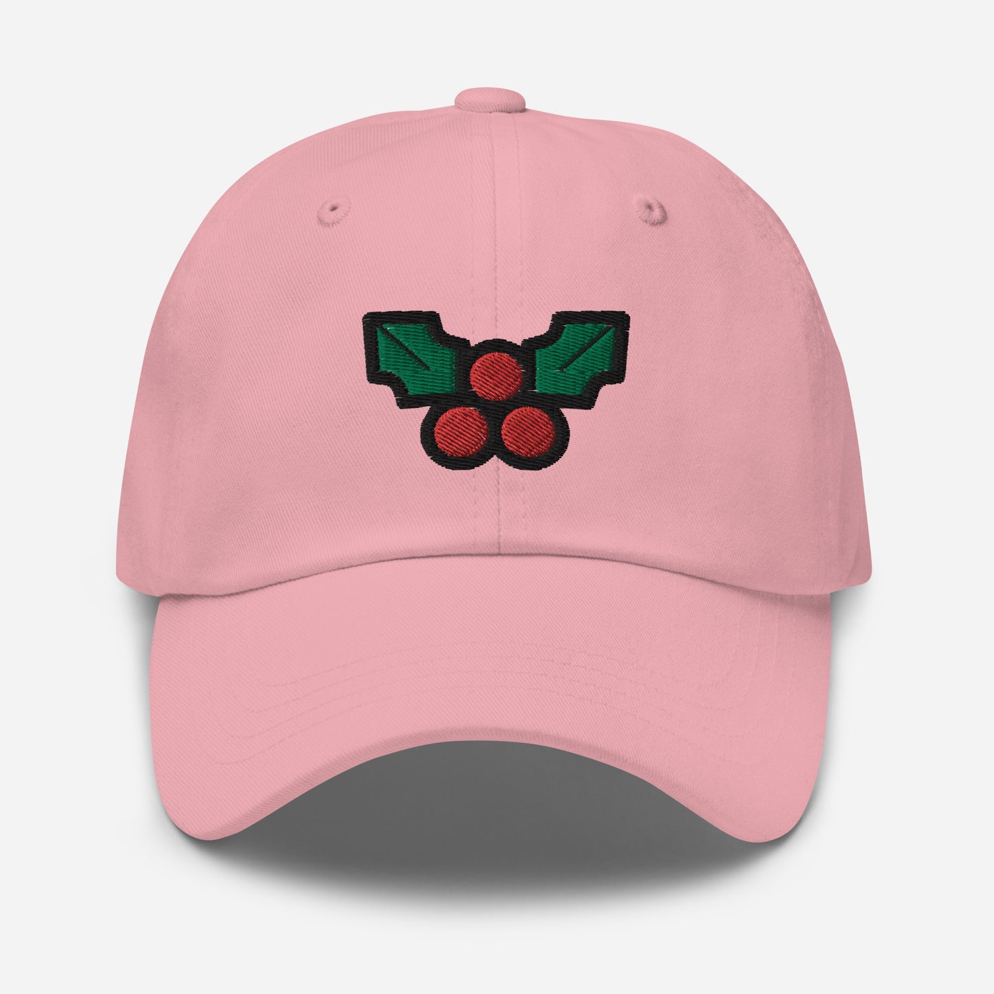 Christmas Mistletoe Dad Hat, Embroidered Decoration LeafUnisex Hat, Handmade Dad Cap, Xmas Festive Adjustable Baseball Gift Cap