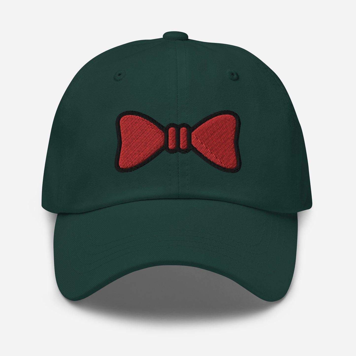 Bow Tie Dad Hat, Embroidered Christmas Unisex Hat, Handmade Dad Cap, Xmas Festive Adjustable Baseball Gift Cap