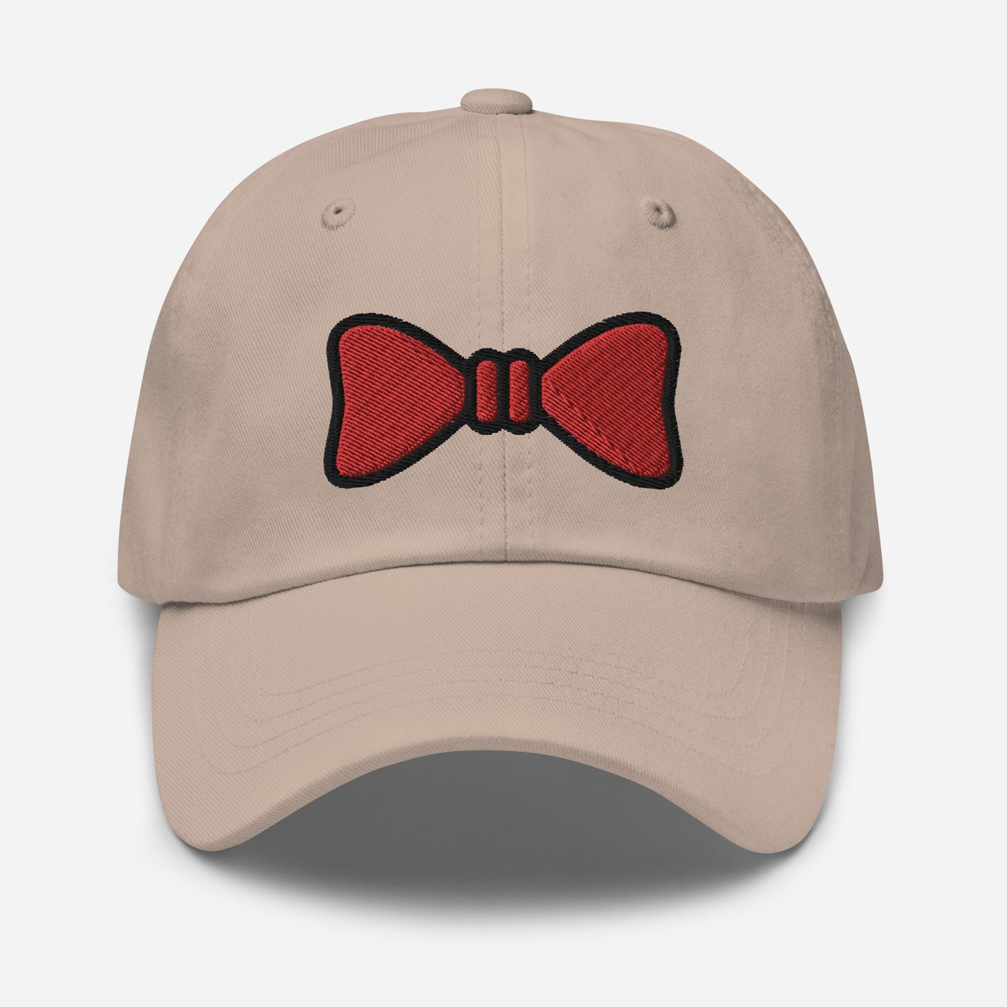 Bow Tie Dad Hat, Embroidered Christmas Unisex Hat, Handmade Dad Cap, Xmas Festive Adjustable Baseball Gift Cap