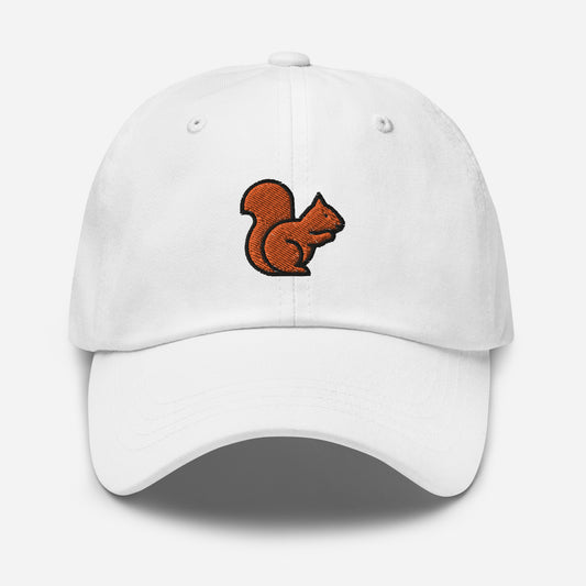 Squirrel Dad Hat, Embroidered Squirrel Lover Unisex Hat, Handmade Dad Cap, Rodents Adjustable Baseball Gift Cap