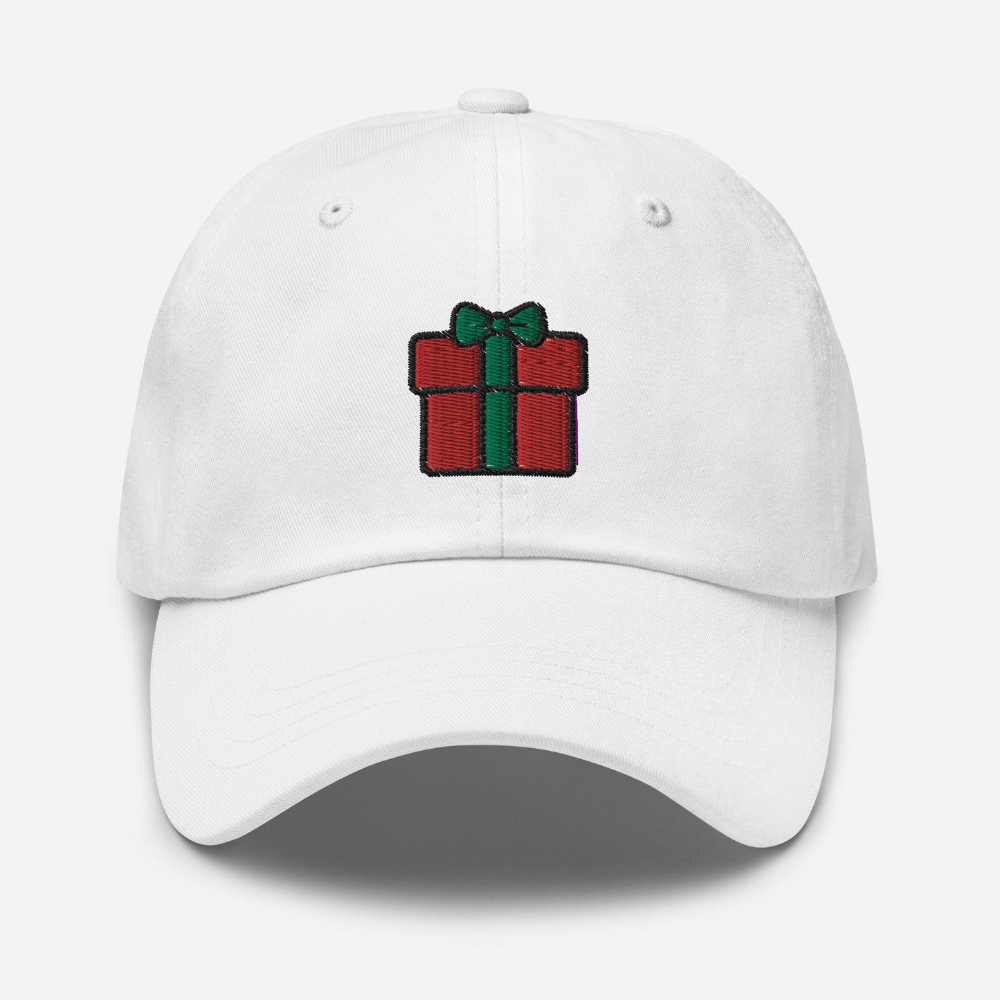 Christmas Gift Box Dad Hat, Embroidered Christmas Unisex Hat, Handmade Dad Cap, Xmas Festive Celebration Adjustable Baseball Gift Cap
