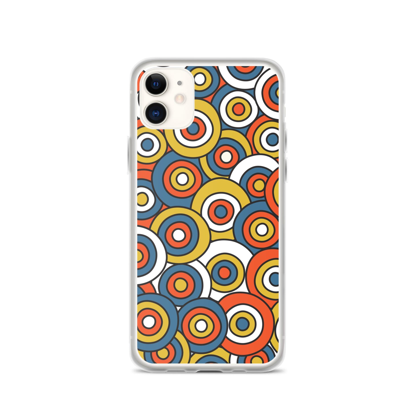 Retro Colored Circles Pattern Clear Case for iPhone®