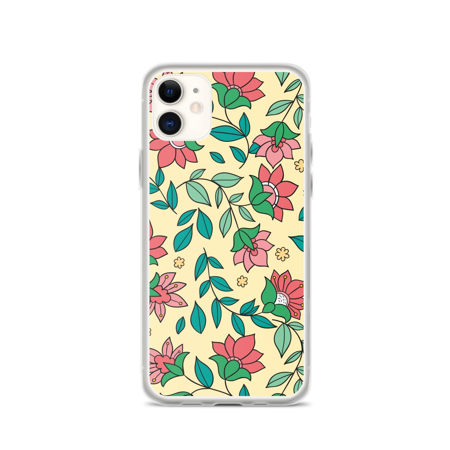 Elegant Flower And Leaves Decorative Pattern Clear Case for iPhone®