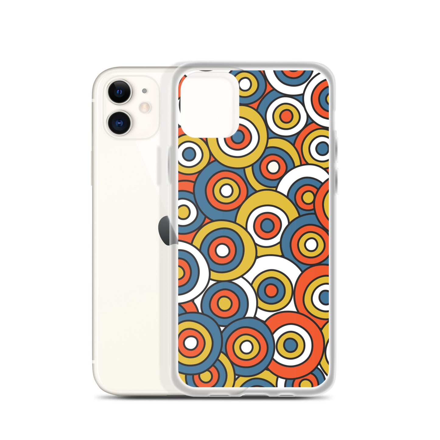 Retro Colored Circles Pattern Clear Case for iPhone®