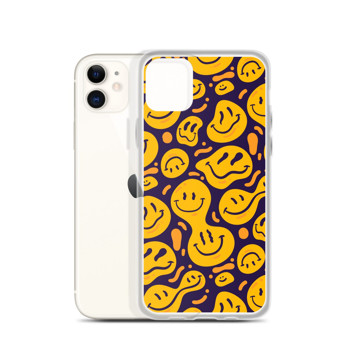 Distorted Smile Emoticon Pattern Clear Case for iPhone®