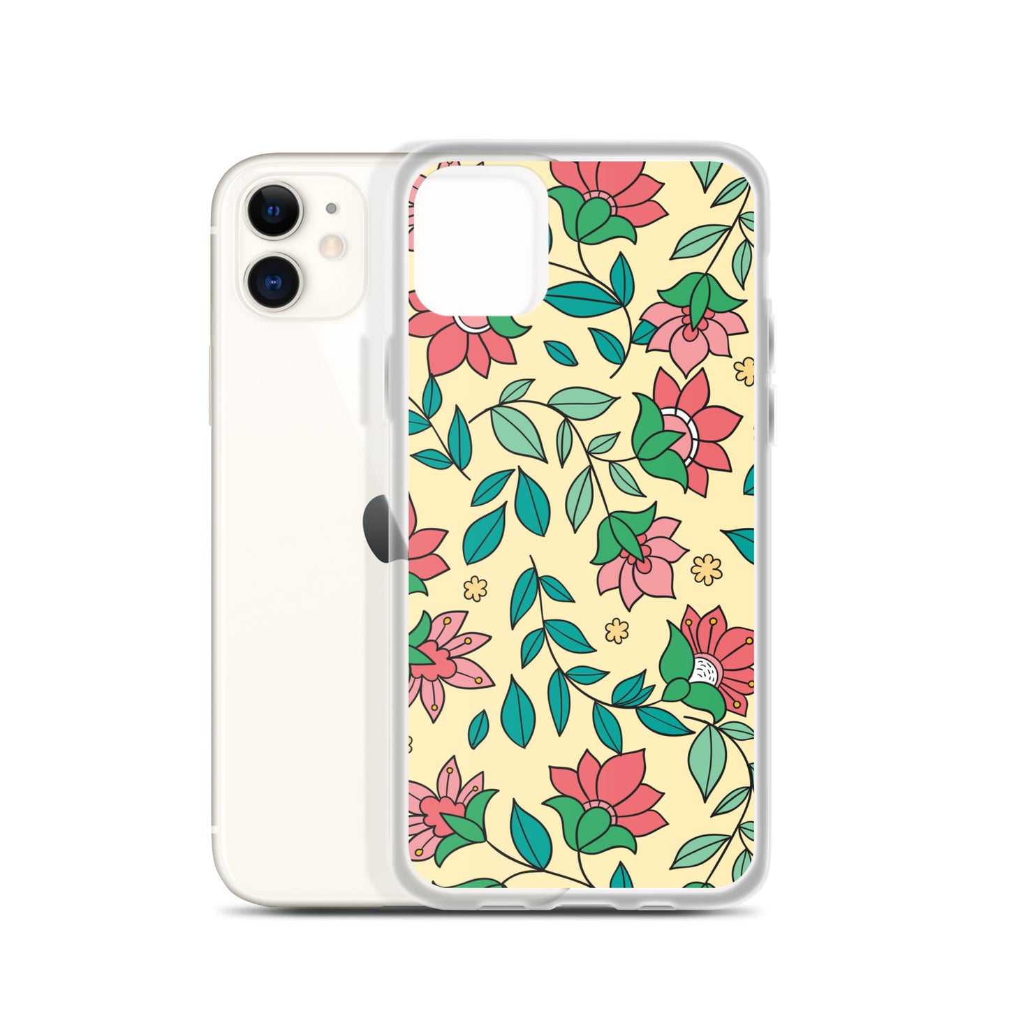 Elegant Flower And Leaves Decorative Pattern Clear Case for iPhone®