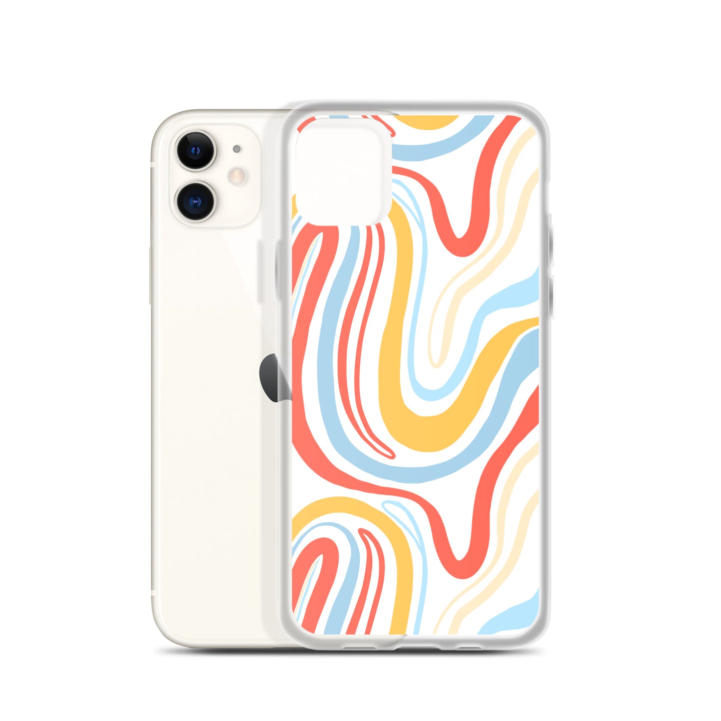 Colorful Wavy Pattern Clear Case for iPhone®