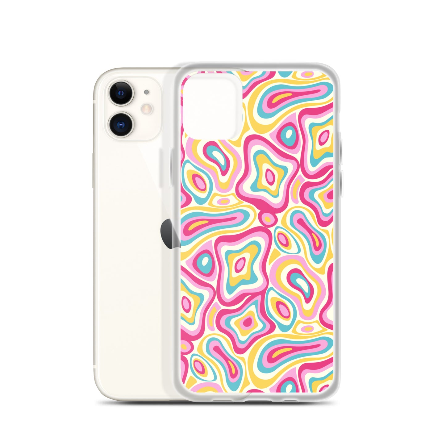 Colorful Groovy Psychedelic Pattern Clear Case for iPhone®