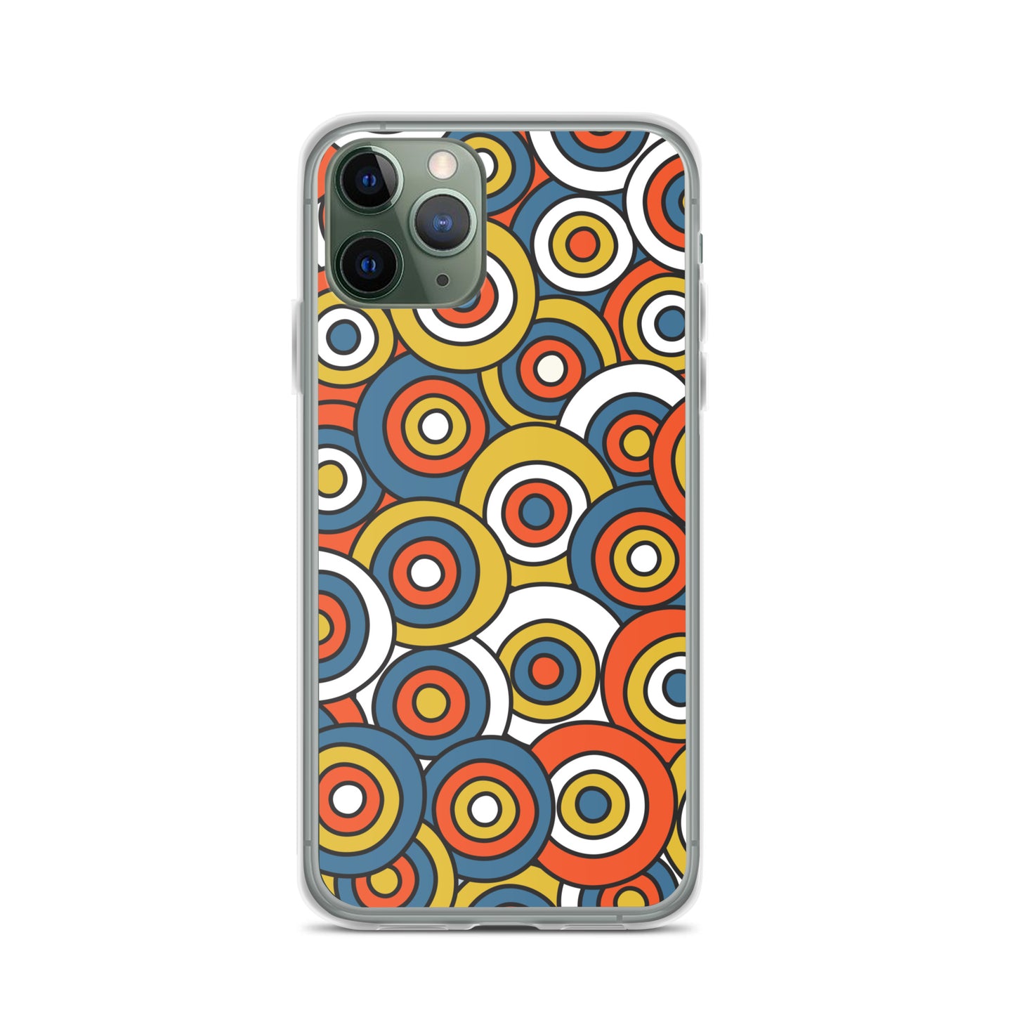 Retro Colored Circles Pattern Clear Case for iPhone®