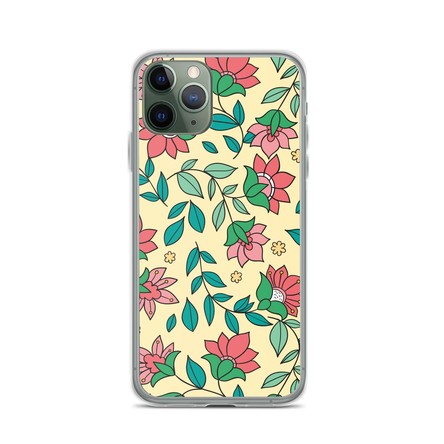 Elegant Flower And Leaves Decorative Pattern Clear Case for iPhone®