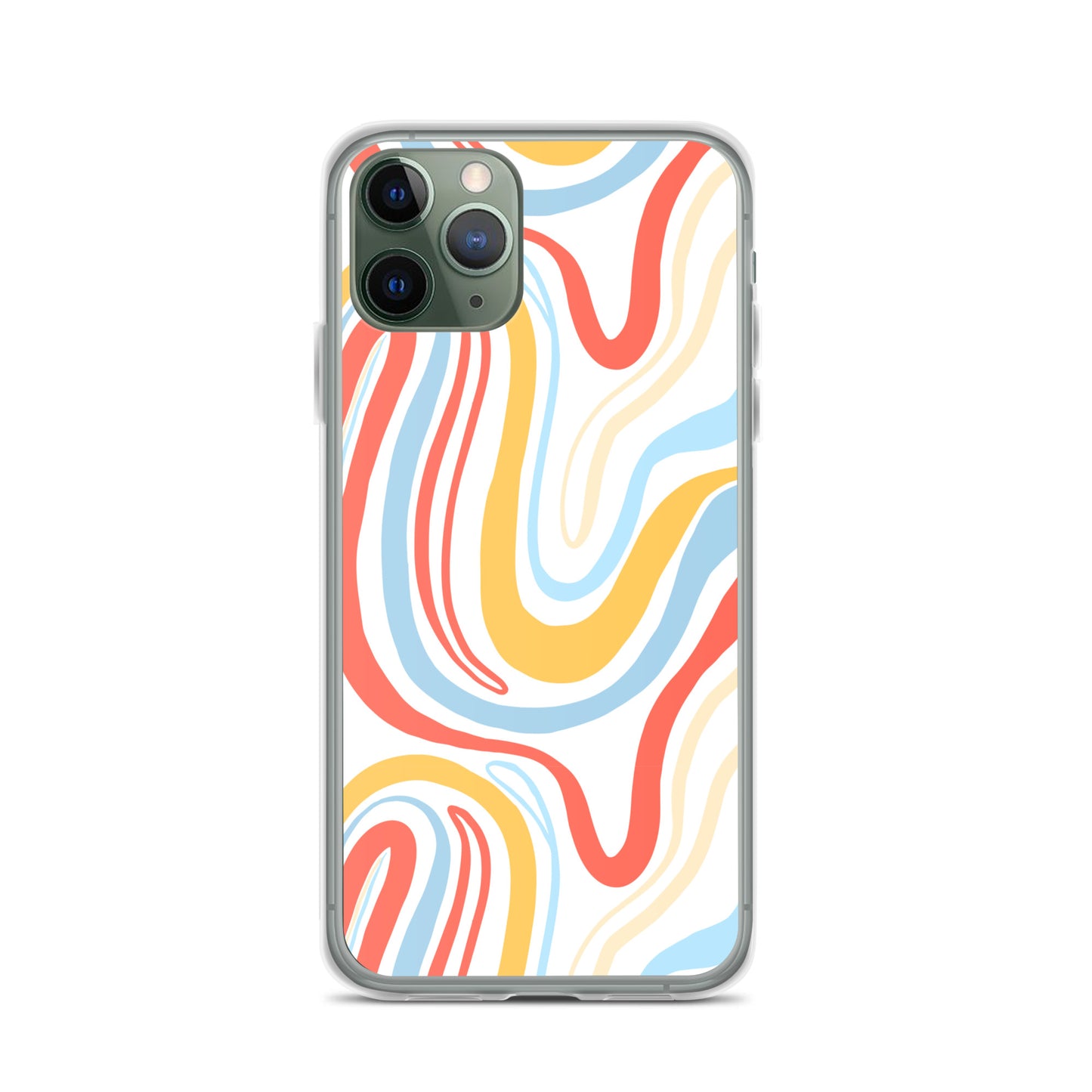 Colorful Wavy Pattern Clear Case for iPhone®