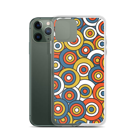 Retro Colored Circles Pattern Clear Case for iPhone®