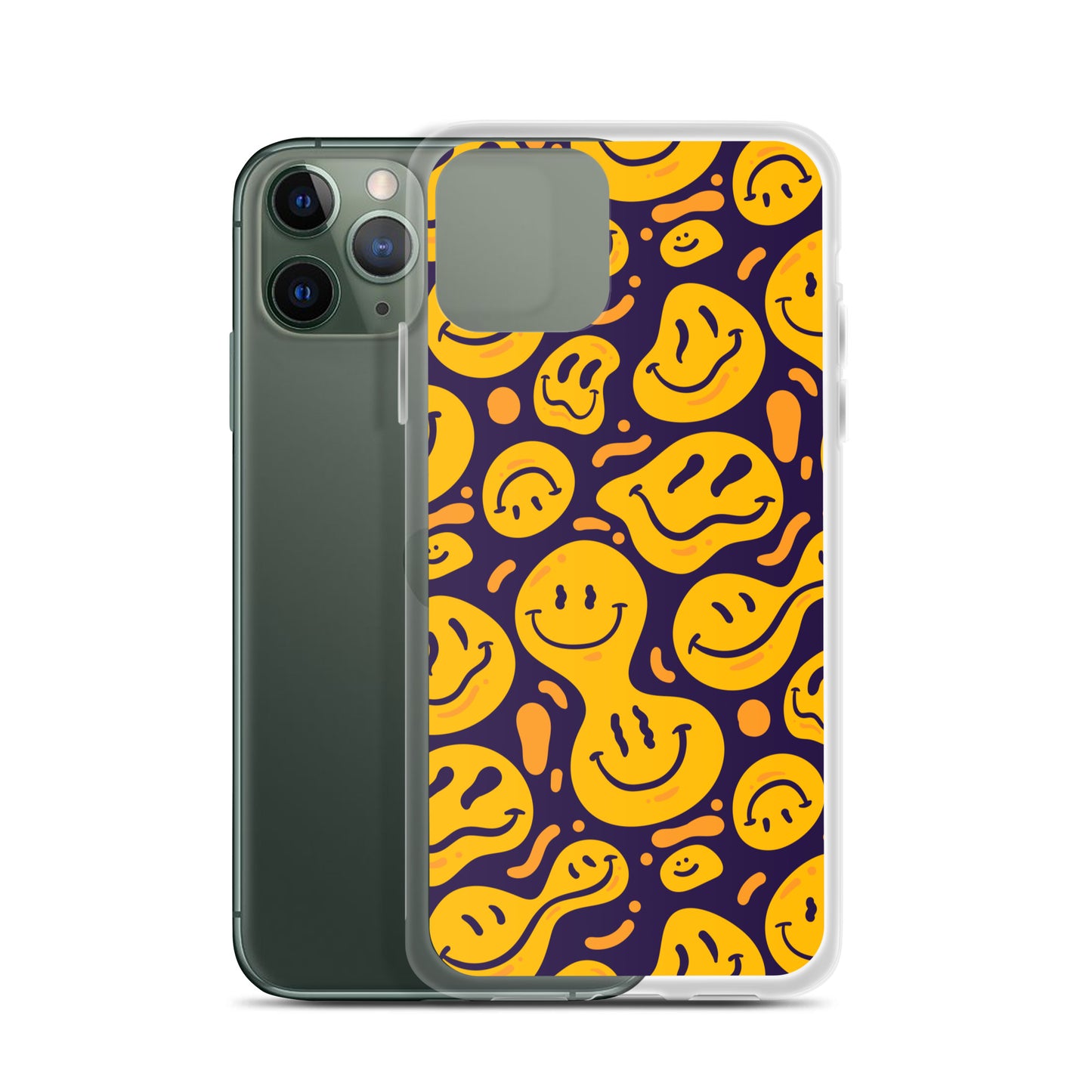 Distorted Smile Emoticon Pattern Clear Case for iPhone®