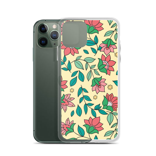 Elegant Flower And Leaves Decorative Pattern Clear Case for iPhone®
