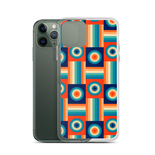 Vintage Retro Colors Geometric Groovy Pattern Clear Case for iPhone®