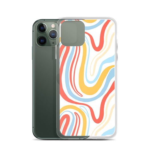 Colorful Wavy Pattern Clear Case for iPhone®