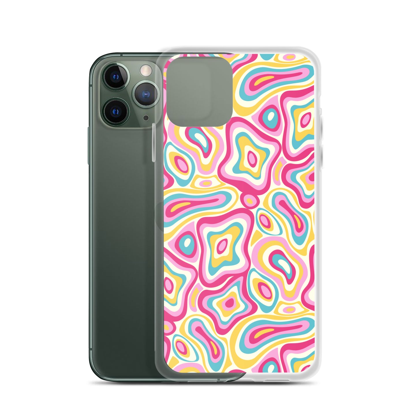 Colorful Groovy Psychedelic Pattern Clear Case for iPhone®