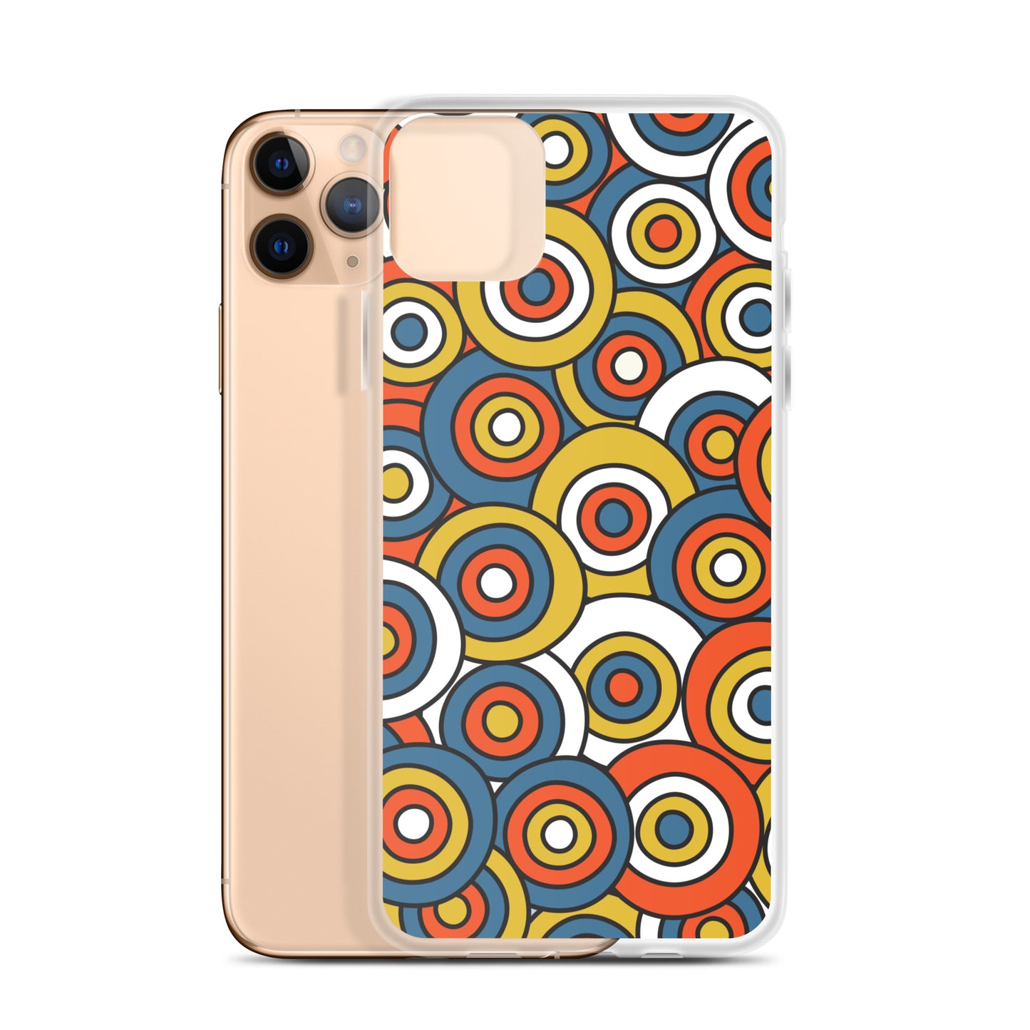 Retro Colored Circles Pattern Clear Case for iPhone®