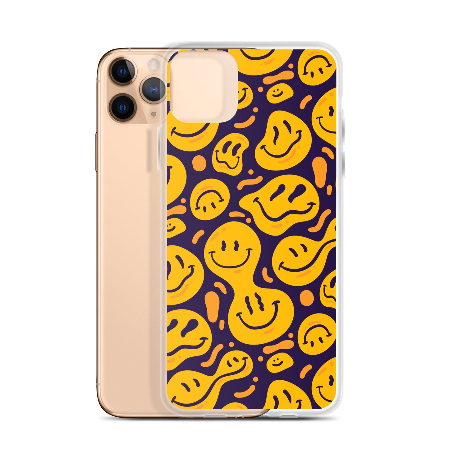 Distorted Smile Emoticon Pattern Clear Case for iPhone®
