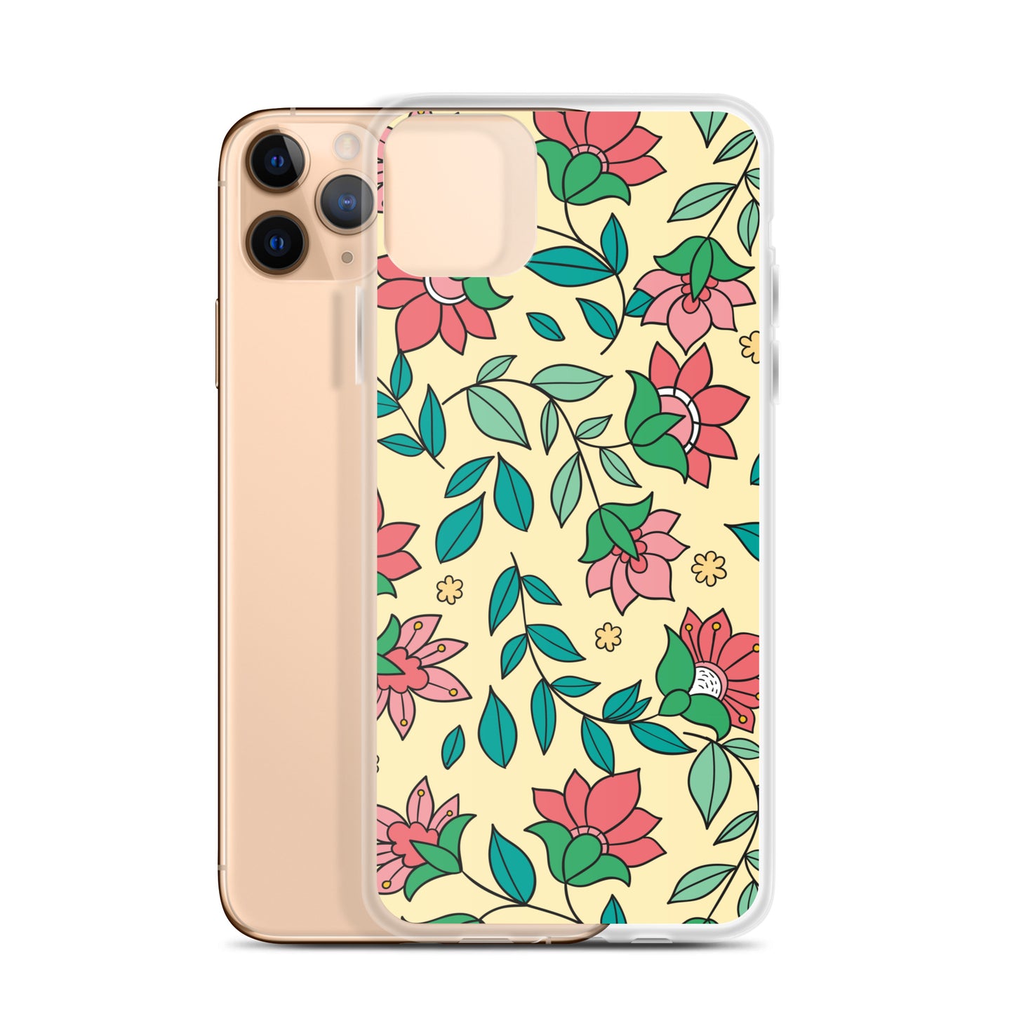 Elegant Flower And Leaves Decorative Pattern Clear Case for iPhone®