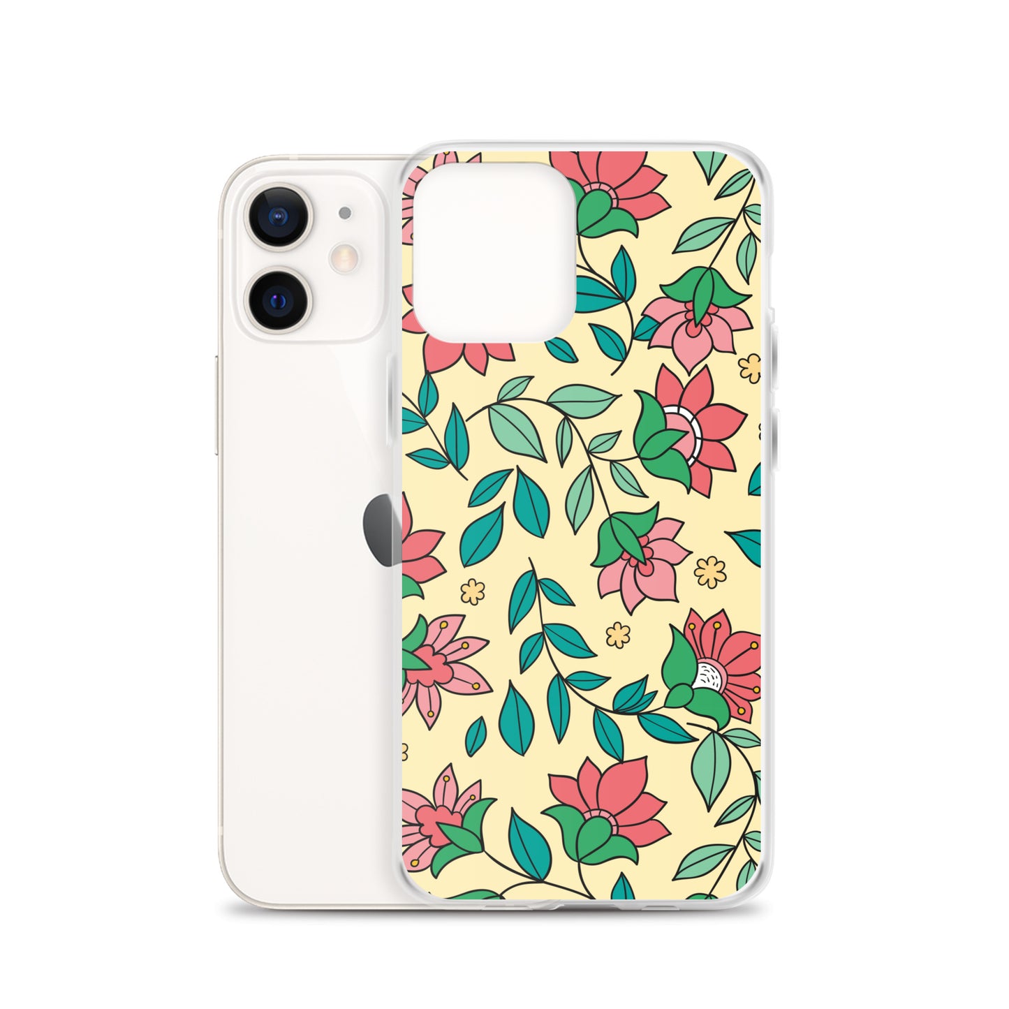 Elegant Flower And Leaves Decorative Pattern Clear Case for iPhone®