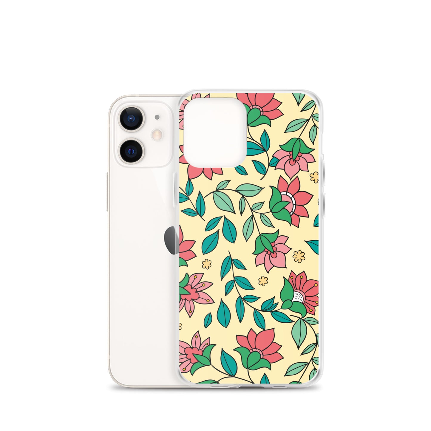 Elegant Flower And Leaves Decorative Pattern Clear Case for iPhone®