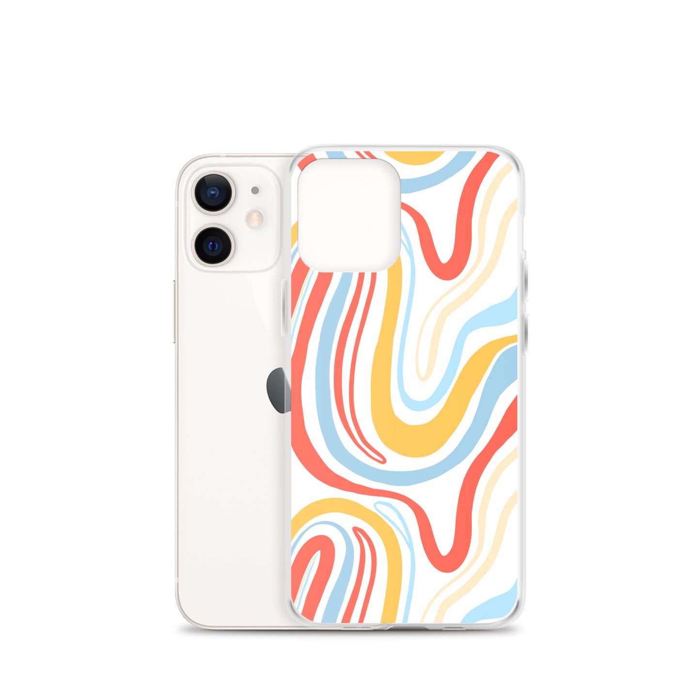 Colorful Wavy Pattern Clear Case for iPhone®