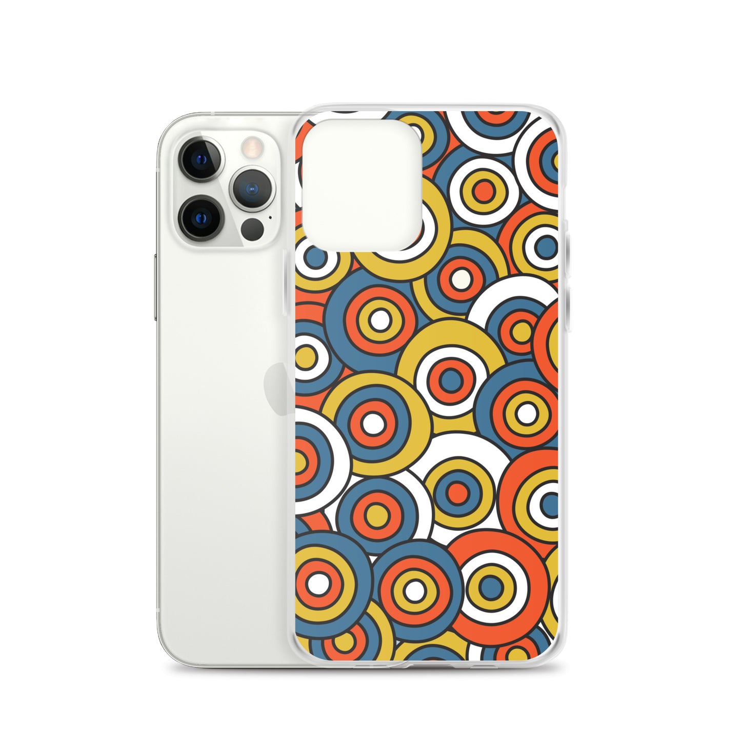 Retro Colored Circles Pattern Clear Case for iPhone®