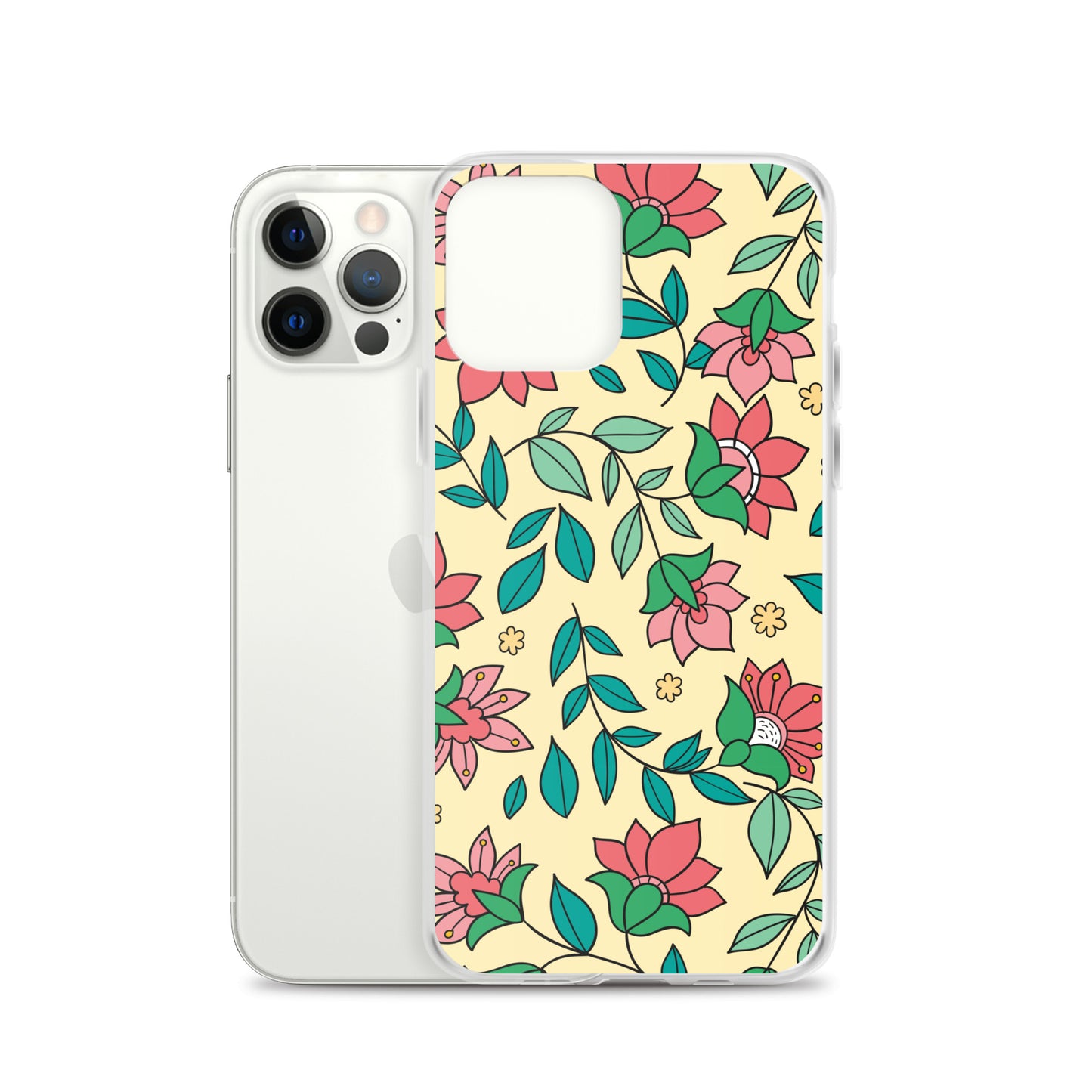 Elegant Flower And Leaves Decorative Pattern Clear Case for iPhone®