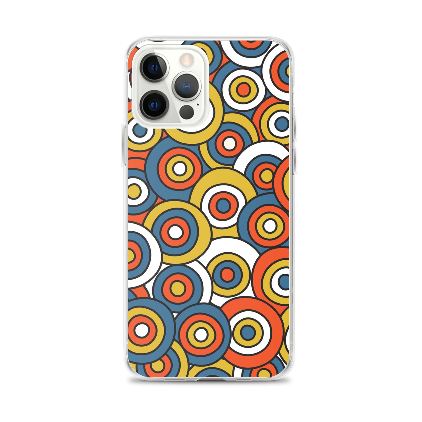 Retro Colored Circles Pattern Clear Case for iPhone®