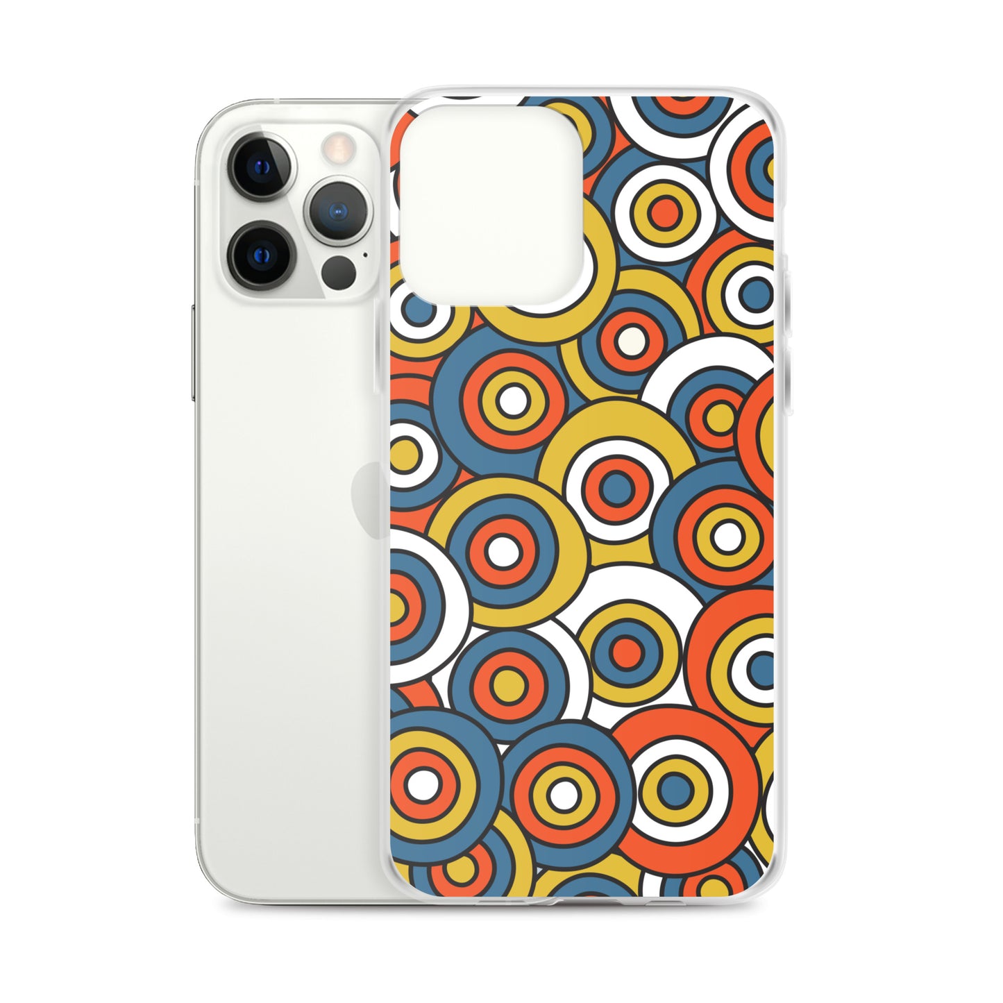 Retro Colored Circles Pattern Clear Case for iPhone®
