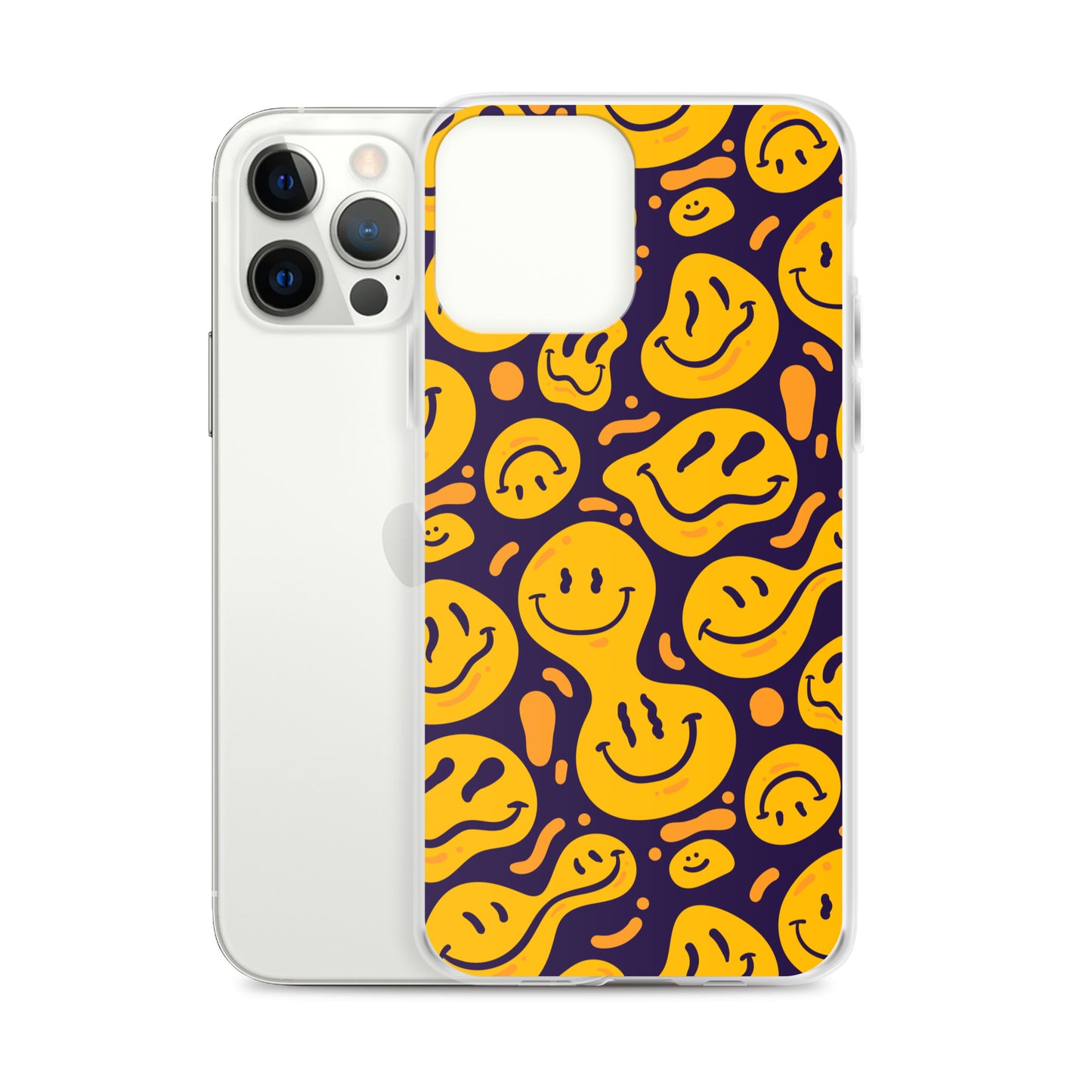 Distorted Smile Emoticon Pattern Clear Case for iPhone®