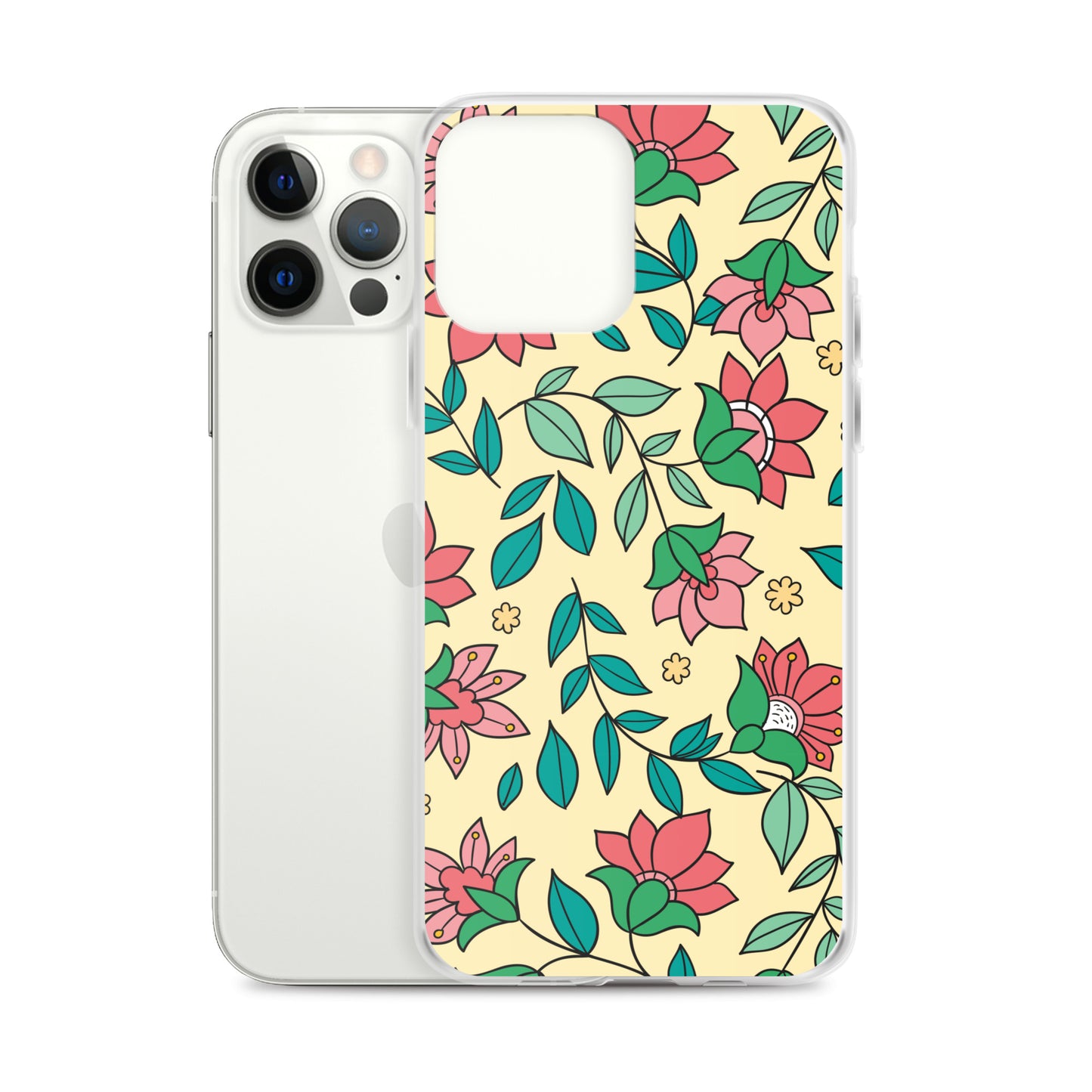 Elegant Flower And Leaves Decorative Pattern Clear Case for iPhone®