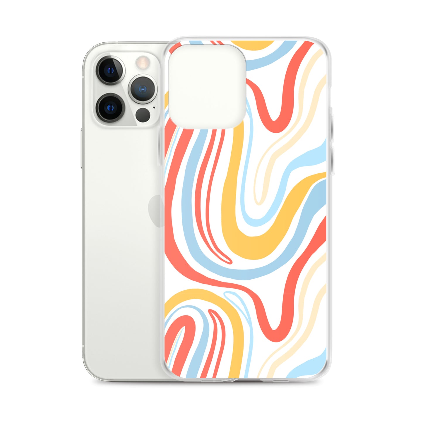 Colorful Wavy Pattern Clear Case for iPhone®