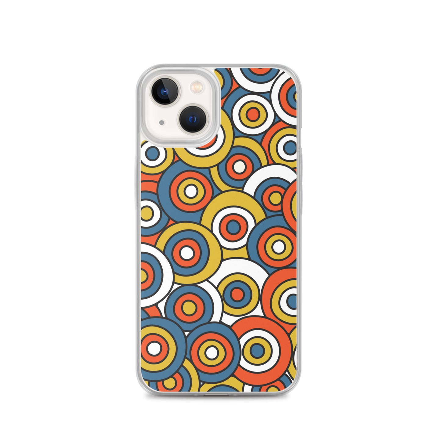 Retro Colored Circles Pattern Clear Case for iPhone®